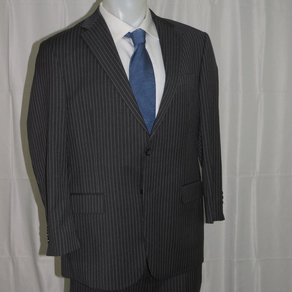 Hickey Freeman Milburn Recent Charcoal Stripes Tw… - image 7